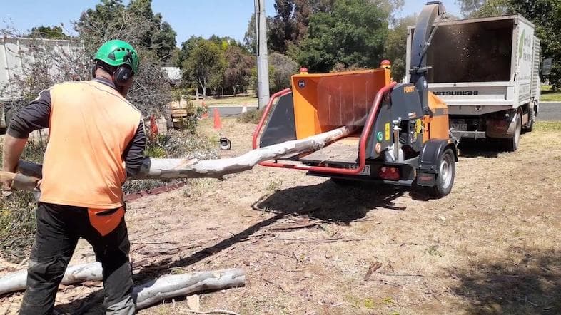 Forst ST8D wheeled chipper — tow-behind defensible space machine