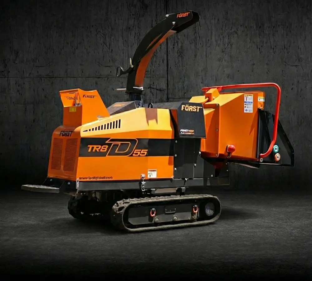Forst tracked wood chipper on a job site