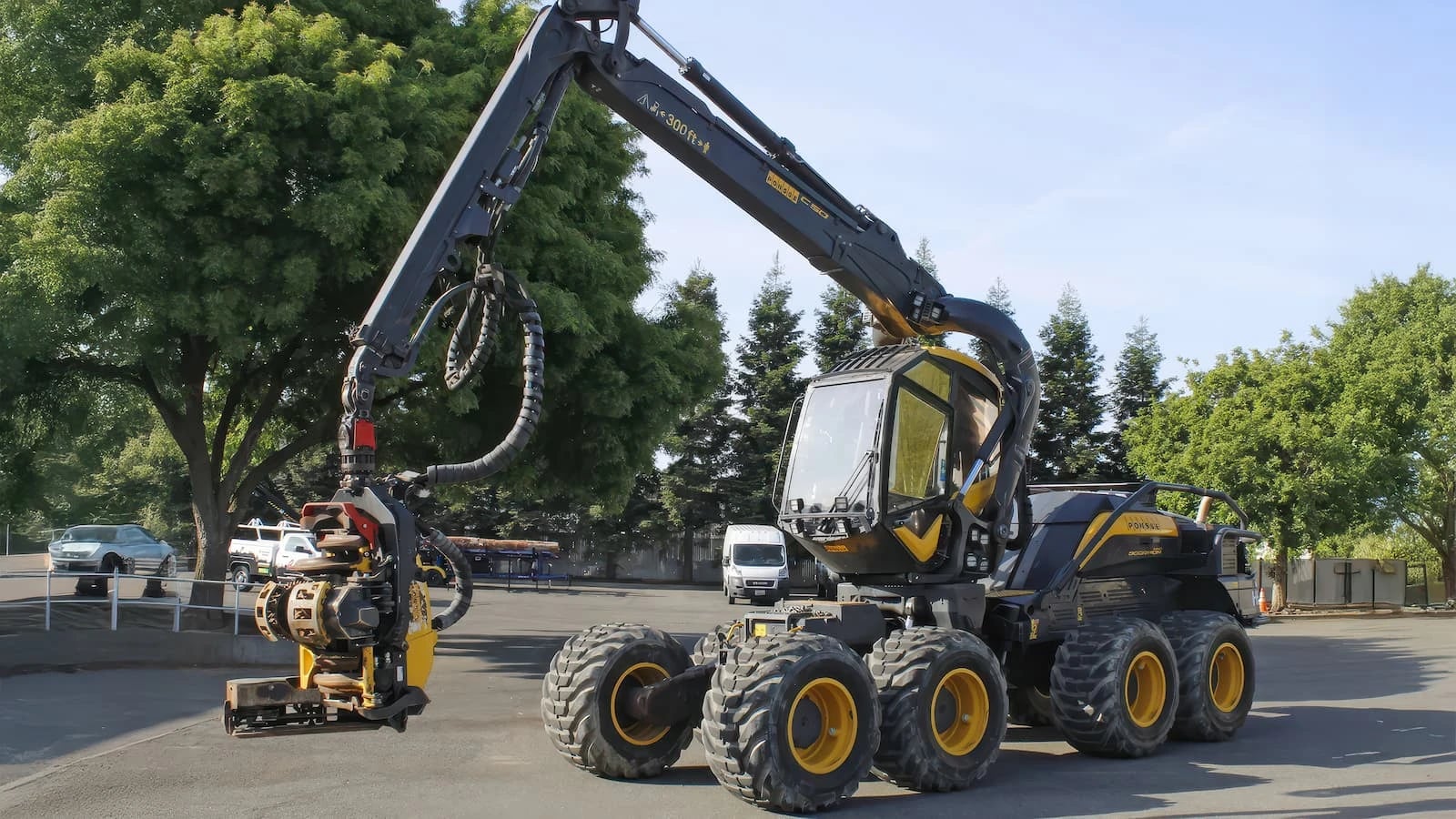 Ponsse Scorpion wheeled harvester on the Bailey’s lot