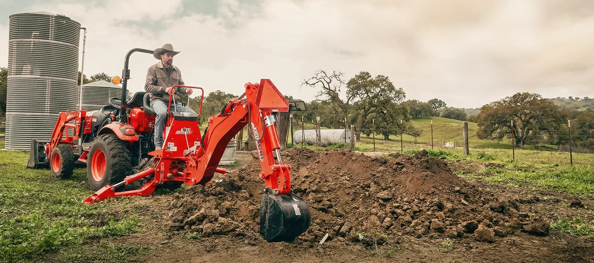Kioti tractor at work on a farm