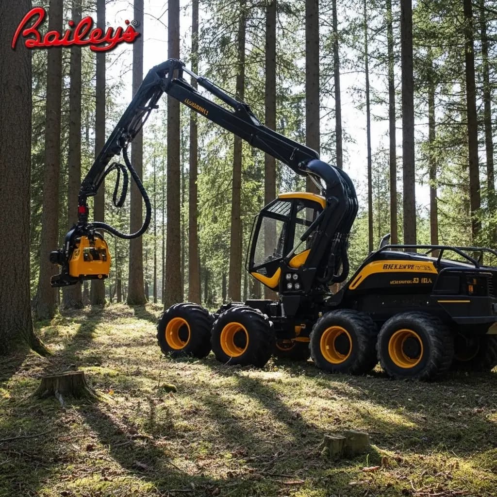 Ponsse forestry harvester in action