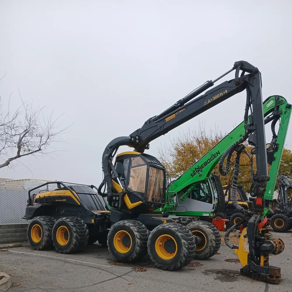 The used 2017 PONSSE Scorpion King for sale at Bailey’s, with its eight wheels and H7 head