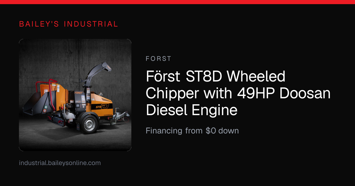 Först ST8D Wheeled Chipper with 49HP Doosan Diesel Engine