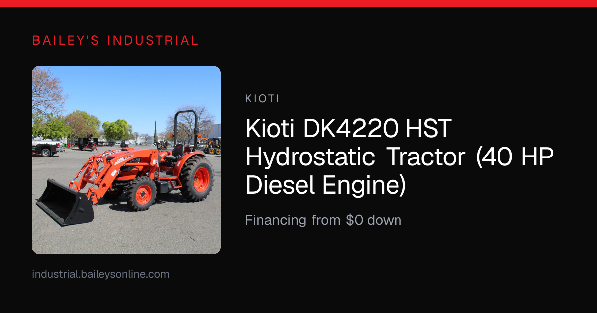 Kioti DK4220 HST Hydrostatic Tractor (40 HP Diesel Engine)