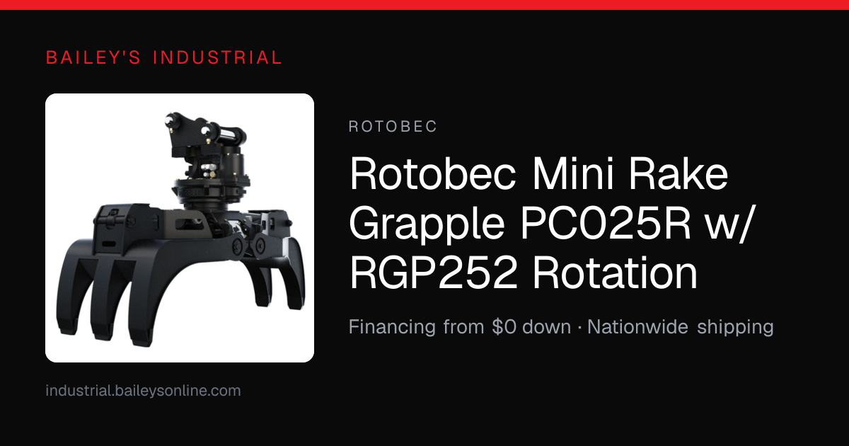 Rotobec Mini Rake Grapple PC025R w/RGP252 Rotation