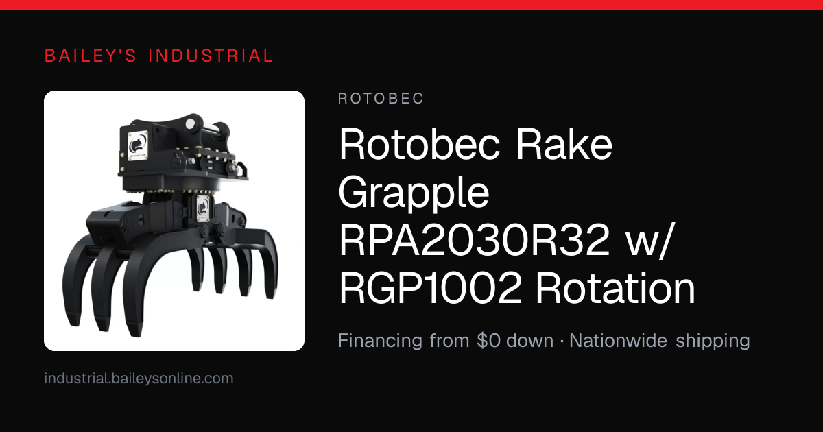 Rotobec Rake Grapple RPA2030R32 w/RGP1002 Rotation