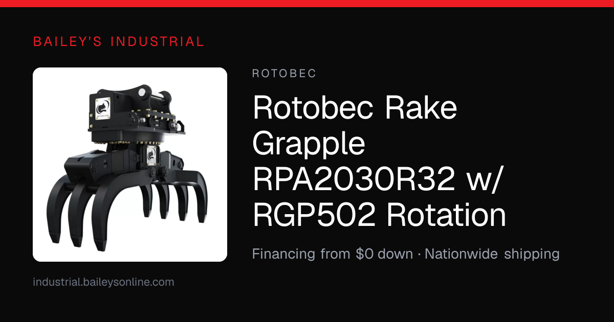 Rotobec Rake Grapple RPA2030R32 w/RGP502 Rotation